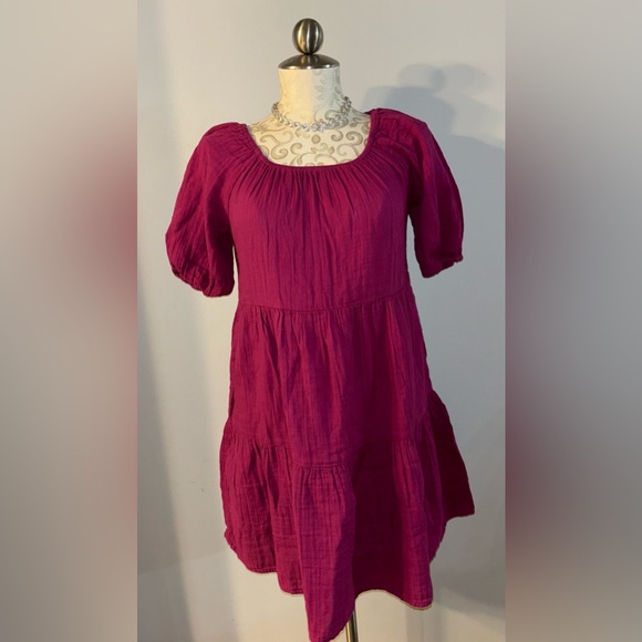 🆕 Old Navy 100% Cotton Pink Dress Size Small.  #54 - Picture 2 of 7